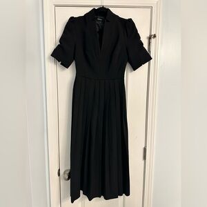 Karen Millen Black Pleated Long Sleeve Dress